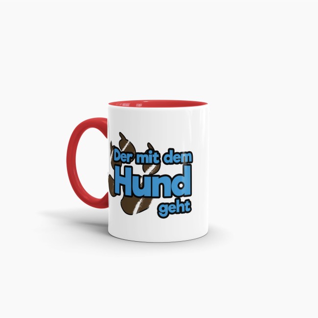 Tasse Der mit dem Hund geht Rot