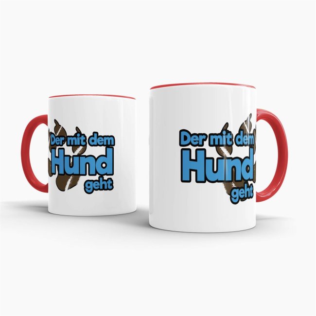 Tasse Der mit dem Hund geht Rot