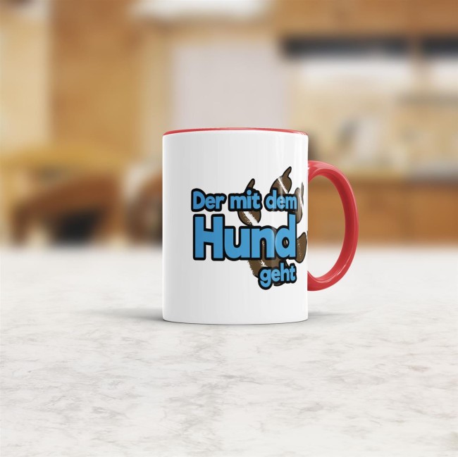 Tasse Der mit dem Hund geht Rot