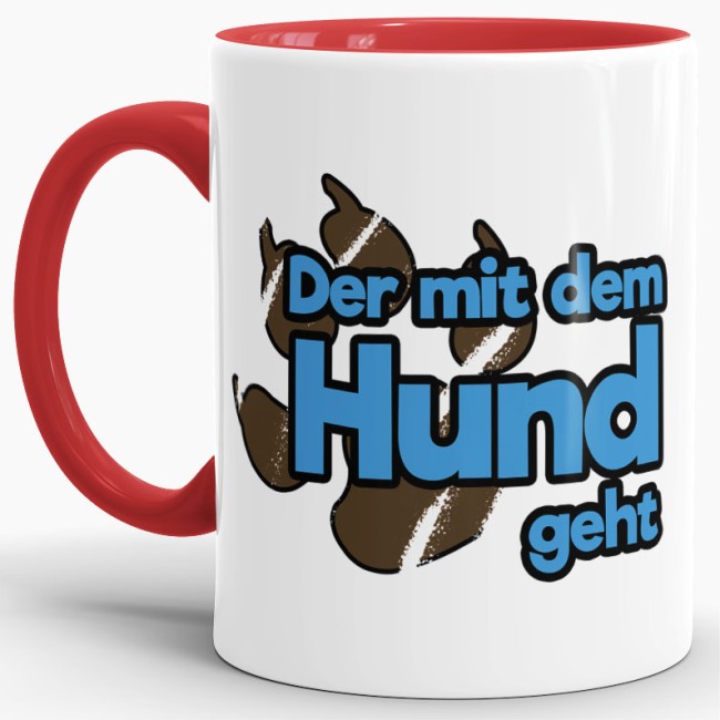 Tasse Der mit dem Hund geht Rot