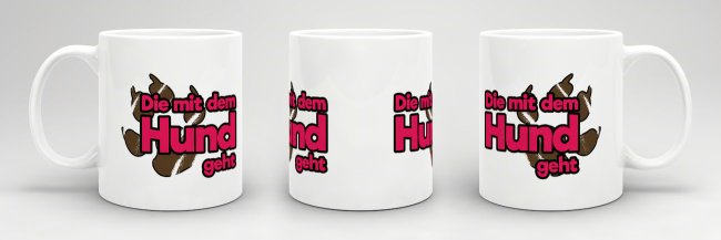 Tasse Die mit dem Hund geht
