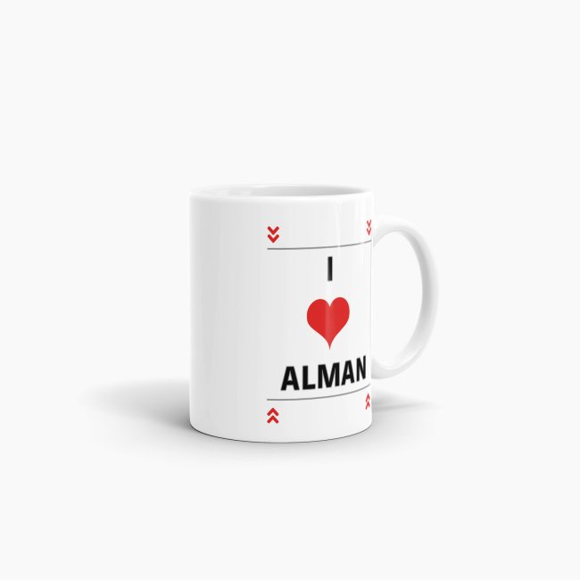 Tasse mit Spruch - I Love Alman - Weiss