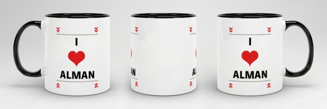 Tasse mit Spruch - I Love Alman - Schwarz