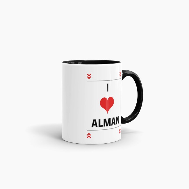 Tasse mit Spruch - I Love Alman - Schwarz