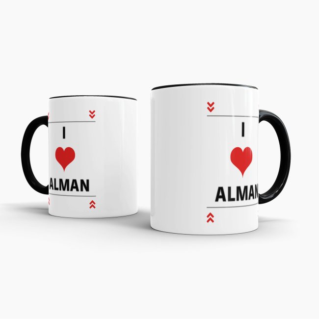 Tasse mit Spruch - I Love Alman - Schwarz