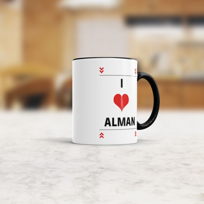Tasse mit Spruch - I Love Alman - Schwarz