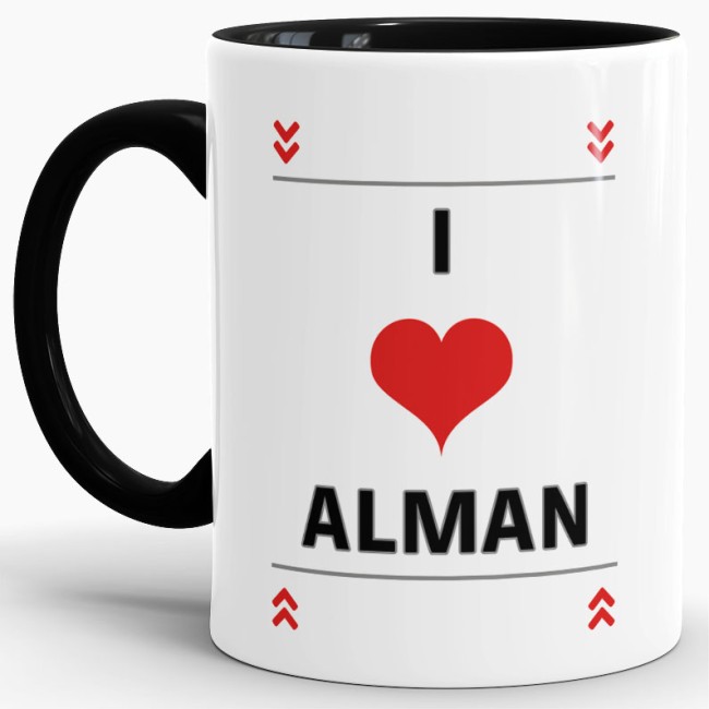 Tasse mit Spruch - I Love Alman - Schwarz