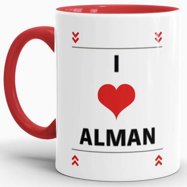 Tasse mit Spruch - I Love Alman - Rot