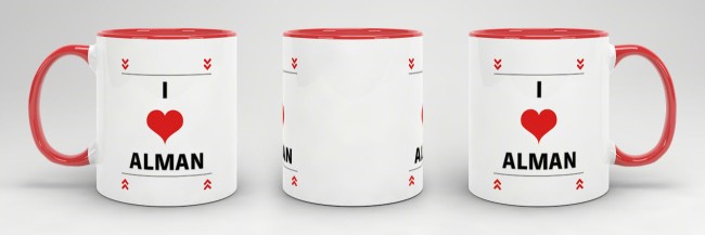 Tasse mit Spruch - I Love Alman - Rot