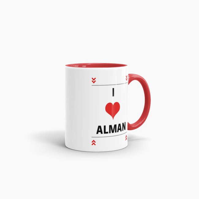 Tasse mit Spruch - I Love Alman - Rot