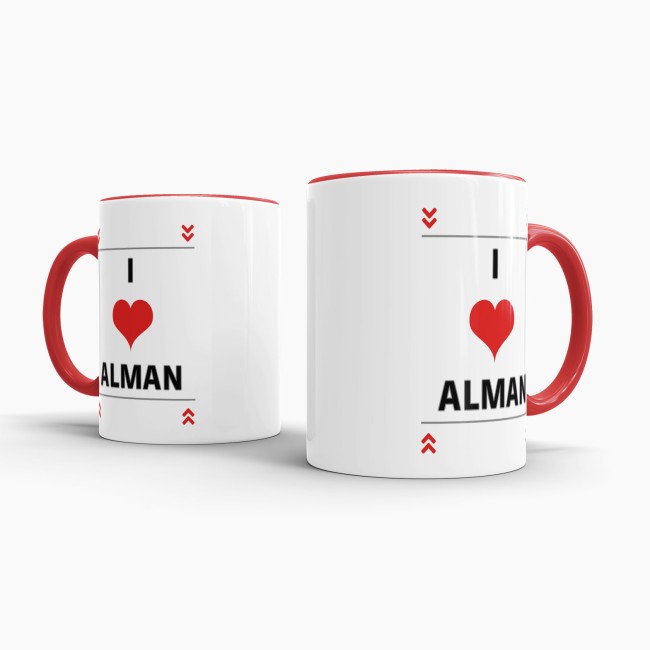 Tasse mit Spruch - I Love Alman - Rot