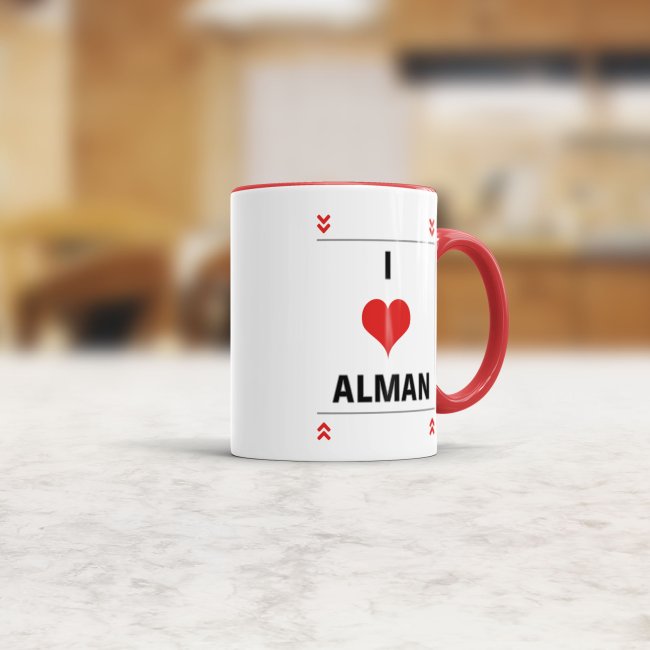 Tasse mit Spruch - I Love Alman - Rot