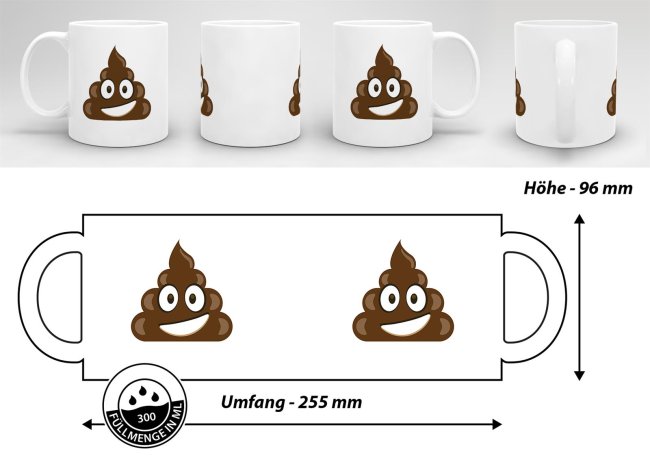 Tasse Emoji Kacke