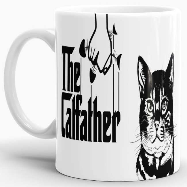 Tasse The Catfather Weiss-Schwarz