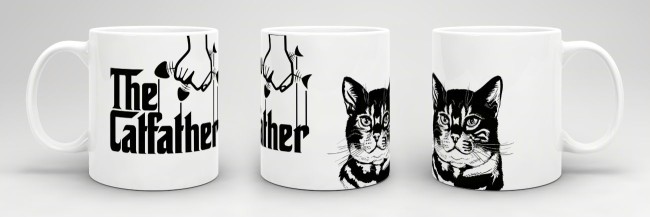 Tasse The Catfather Weiss-Schwarz