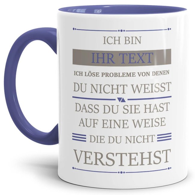 Berufe-Tasse - Ich l&ouml;se Probleme - Eigener Beruf - Cambridge Blau
