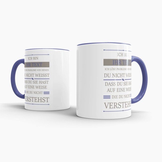 Berufe-Tasse - Ich l&ouml;se Probleme - Eigener Beruf - Cambridge Blau