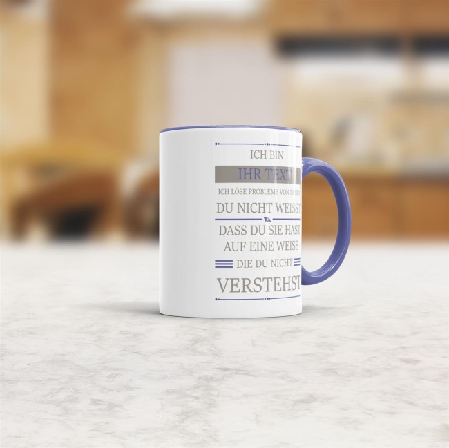 Berufe-Tasse - Ich l&ouml;se Probleme - Eigener Beruf - Cambridge Blau