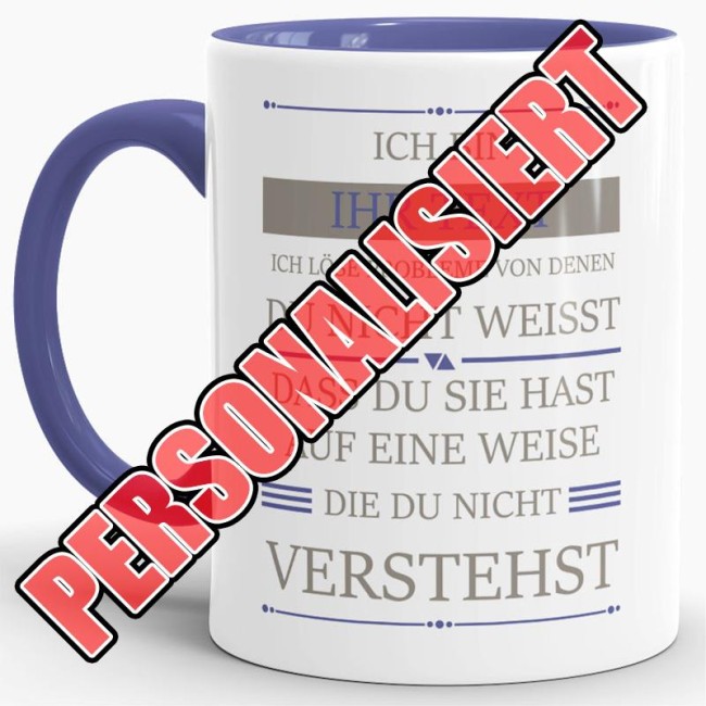 Berufe-Tasse - Ich l&ouml;se Probleme - Eigener Beruf - Cambridge Blau