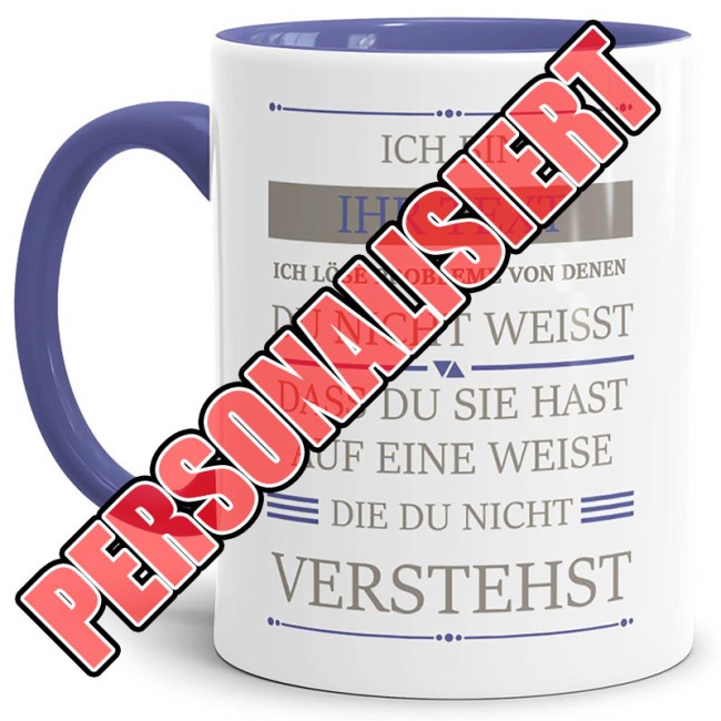 Berufe-Tasse - Ich l&ouml;se Probleme - Eigener Beruf - Cambridge Blau