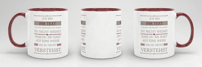 Berufe-Berufe-Tasse - Ich l&ouml;se Probleme - Eigener Beruf - Weinrot