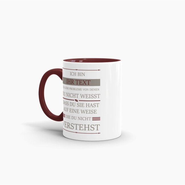 Berufe-Berufe-Tasse - Ich l&ouml;se Probleme - Eigener Beruf - Weinrot
