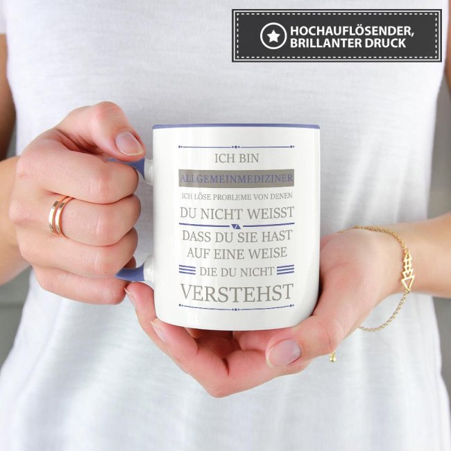 Berufe-Tasse - Ich bin Allgemeinmediziner, ich l&ouml;se Probleme, die du nicht verstehst - Cambridge Blau