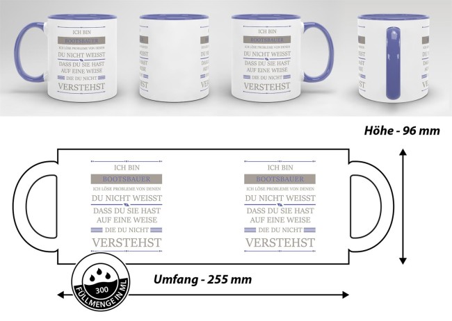 Berufe-Tasse - Ich bin Bootsbauer, ich l&ouml;se Probleme, die du nicht verstehst - Cambridge Blau
