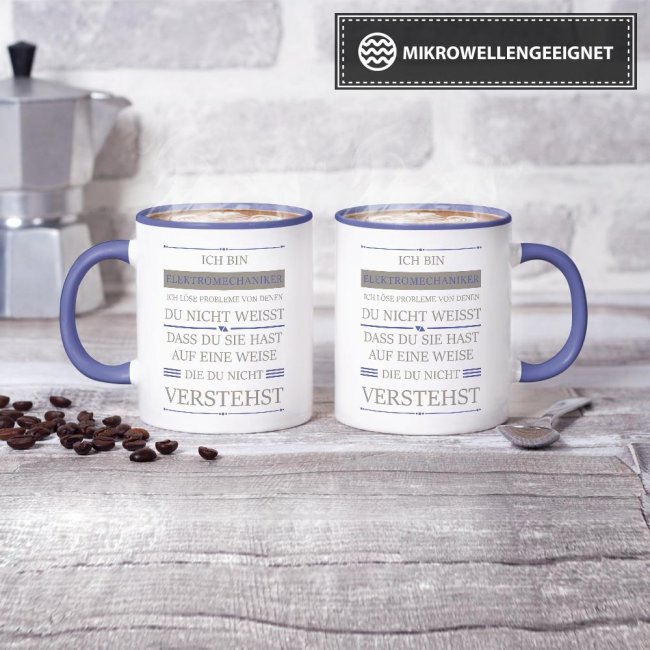 Berufe-Tasse - Ich bin Elektromechaniker, ich l&ouml;se Probleme, die du nicht verstehst - Cambridge Blau