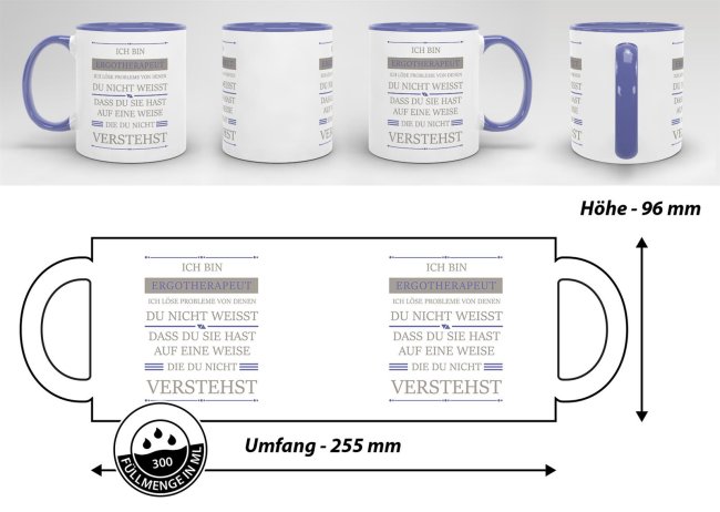 Berufe-Tasse - Ich bin Ergotherapeut, ich l&ouml;se Probleme, die du nicht verstehst - Cambridge Blau