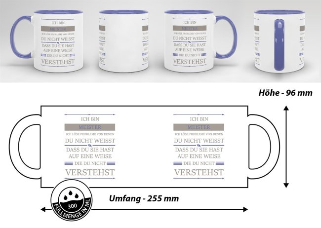 Berufe-Tasse - Ich bin Meister, ich l&ouml;se Probleme, die du nicht verstehst - Cambridge Blau