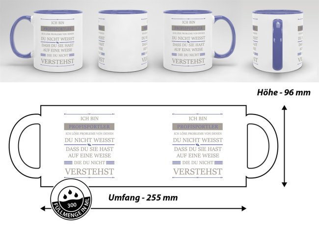 Berufe-Tasse - Ich bin Profisportler, ich l&ouml;se Probleme, die du nicht verstehst - Cambridge Blau