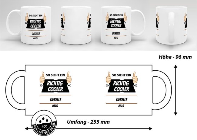 Berufe Tasse - So sieht ein richtig cooler Geselle aus