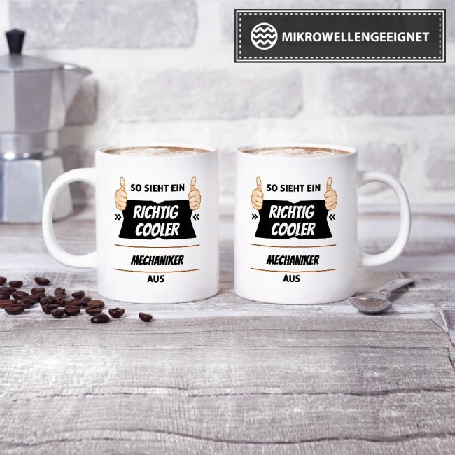 Berufe Tasse - So sieht ein richtig cooler Mechaniker aus