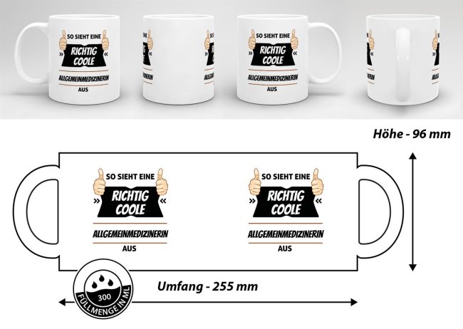 Berufe Tasse - So sieht eine richtig coole Allgemeinmedizinerin aus