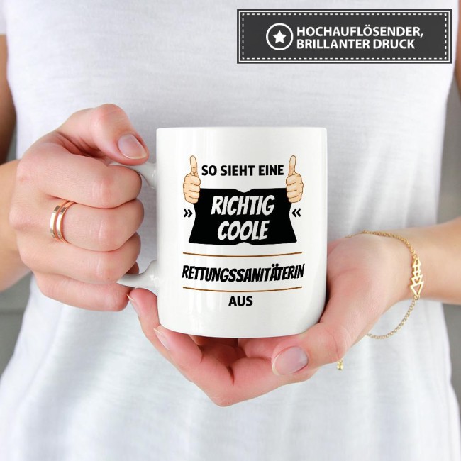 Berufe Tasse - So sieht eine richtig coole Rettungssanit&auml;terin aus