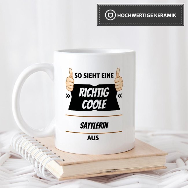 Berufe Tasse - So sieht eine richtig coole Sattlerin aus