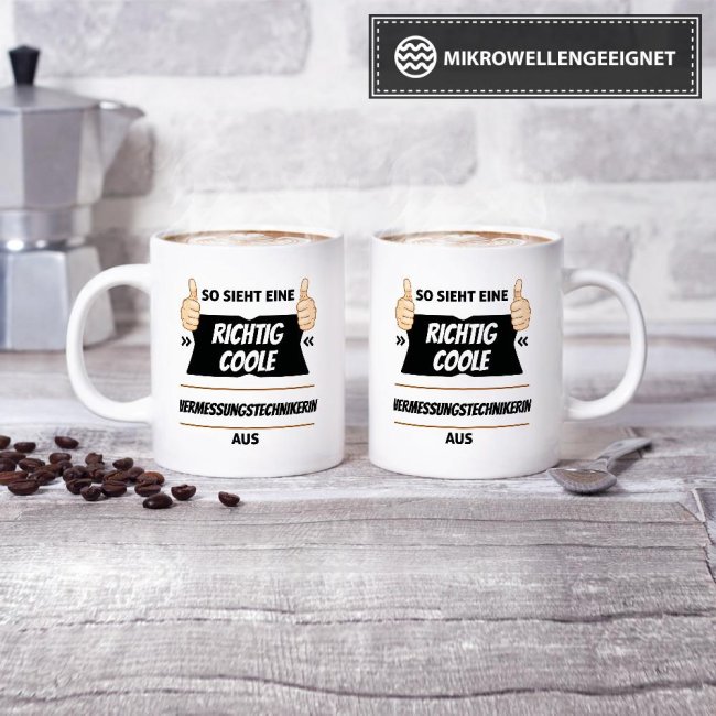 Berufe Tasse - So sieht eine richtig coole Vermessungstechnikerin aus