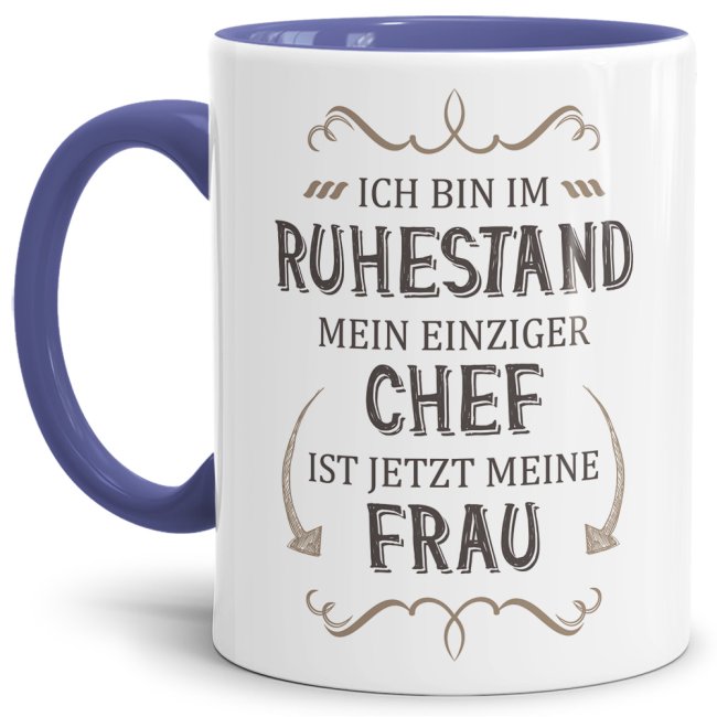 Tasse Rente - Mein einziger Chef ist jetzt meine Frau - Cambridge-Blau