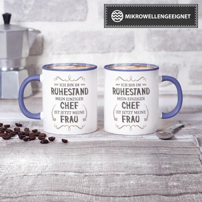 Tasse Rente - Mein einziger Chef ist jetzt meine Frau - Cambridge-Blau