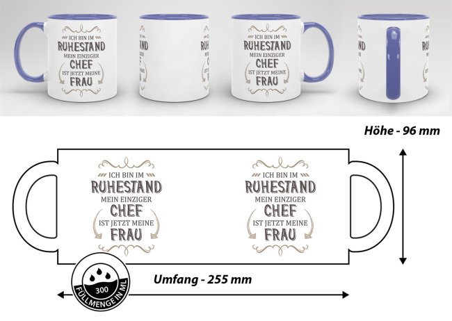 Tasse Rente - Mein einziger Chef ist jetzt meine Frau - Cambridge-Blau