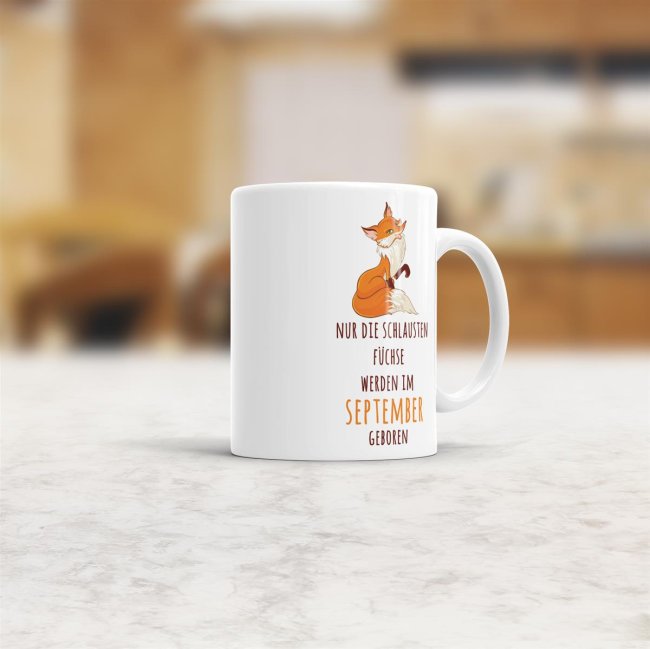 Tasse Die schlausten F&uuml;chse werden im September geboren - Wei&szlig;