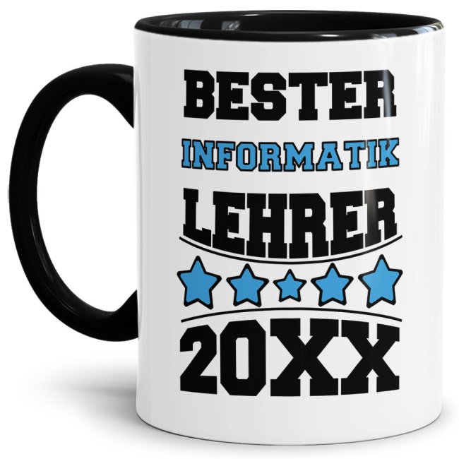 Tasse Bester Informatik-Lehrer Schwarz