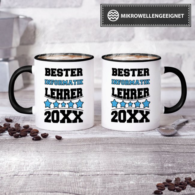 Tasse Bester Informatik-Lehrer Schwarz