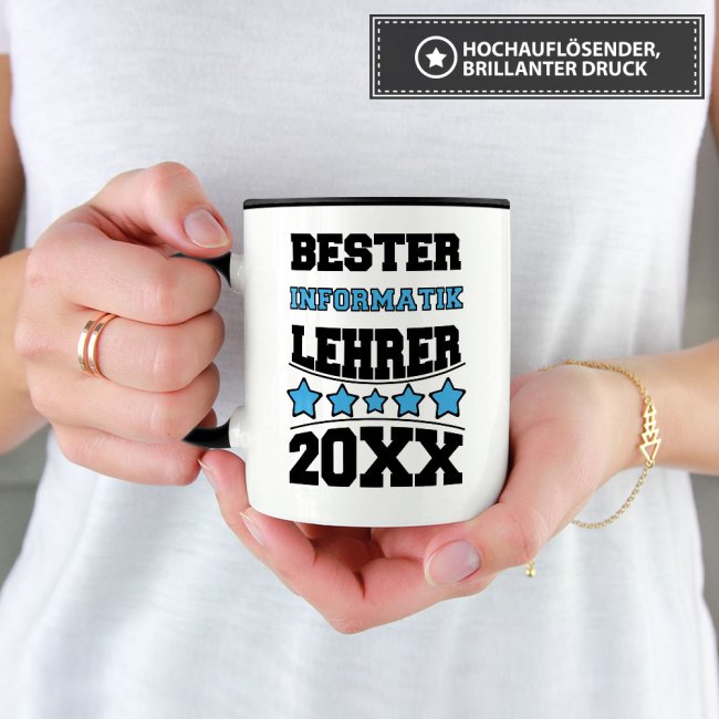Tasse Bester Informatik-Lehrer Schwarz