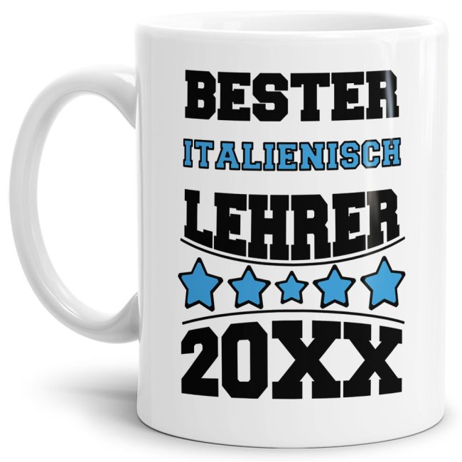 Tasse Bester Italienisch-Lehrer Weiss
