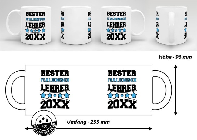 Tasse Bester Italienisch-Lehrer Weiss