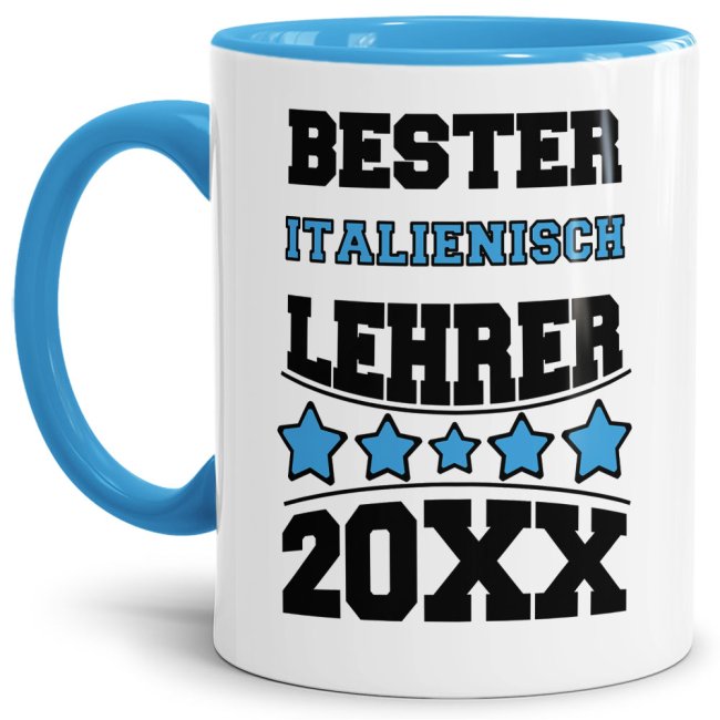 Tasse Bester Italienisch-Lehrer Hellblau
