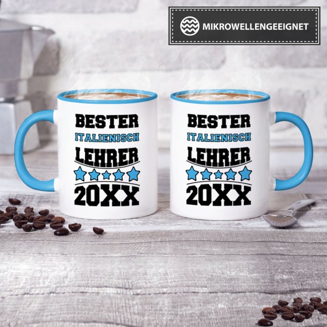 Tasse Bester Italienisch-Lehrer Hellblau