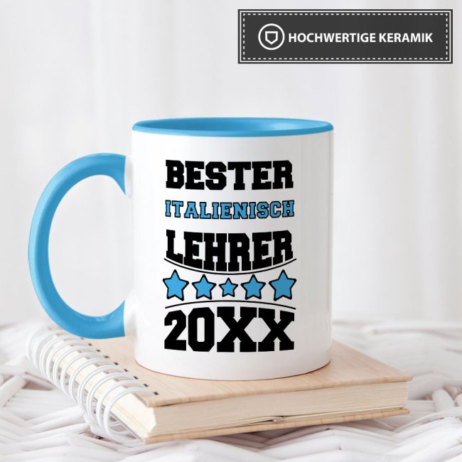 Tasse Bester Italienisch-Lehrer Hellblau